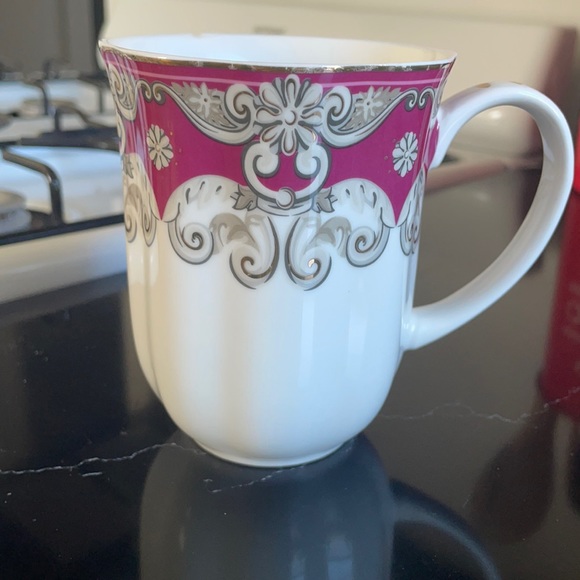 Pink and White Metallic Mug - Picture 1 of 4